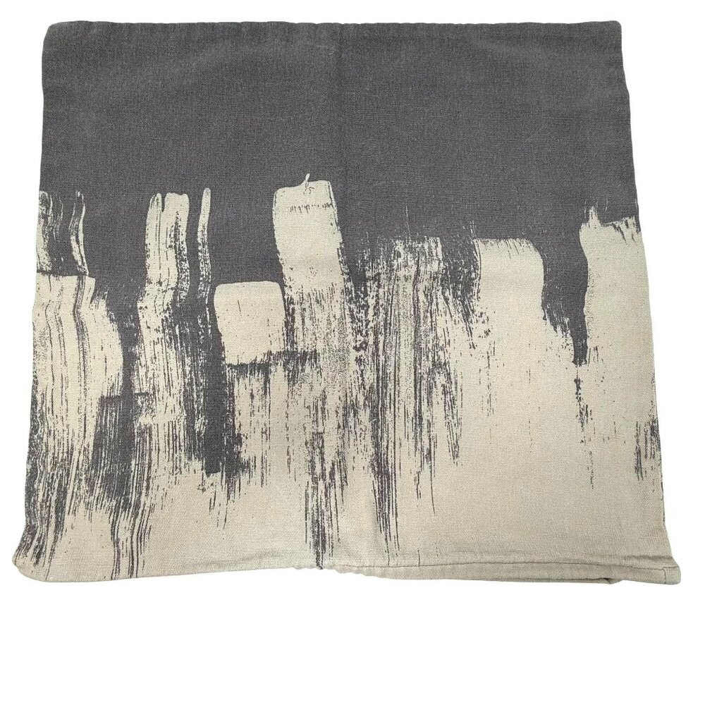 Ikea Slojgran Gray Pillow Cover Brush Strokes Minimalist Monochromatic 20" x 20"